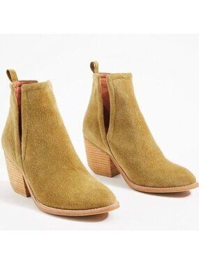 Jeffrey Campbell Orwell Suede Ankle Booties in Camel Tan
